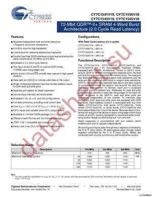 CY7C1543V18-375BZC datasheet  